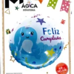 GLOBO DECORATIVO FELIZ CUMPLEAÑOS NARVAL AZUL