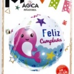 GLOBO DECORATIVO FELIZ CUMPLEAÑOS NARVAL ROSA