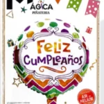 GLOBO DECORATIVO FELIZ CUMPLEAÑOS RAYAS PUNTOS