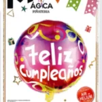 GLOBO DECORATIVO FELIZ CUMPLEAÑOS ROSA SERPENTINA