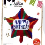GLOBO DECORATIVO HAPPY BIRTHDAY ESTRELLA COLORES