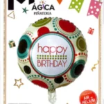 GLOBO DECORATIVO HAPPY BIRTHDAY VERDE ROJO