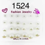 1524//Aretes tipo Topo con Brillo – Set Variado