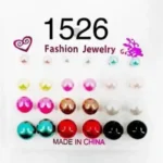 1526//Aretes tipo Topo con Brillo – Set Variado