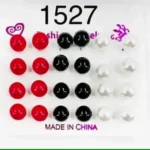 1527//Aretes tipo Topo con Brillo – Set Variado