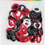 4055//Coleros Mini para Trenzas – Colores Rojo, Negro y Blanco