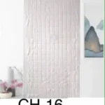 CH-16//Cortina Decorativa Metalizada Cuadriculada Blanca