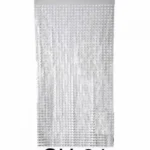 CH-24//Cortina Decorativa Metalizada Plateada