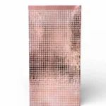 CH-25//Cortina Decorativa Metalizada Oro Rosa