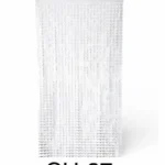 CH-27//Cortina Decorativa Metalizada Blanca
