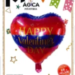 Globo Metálico Corazón “Happy Valentine’s Day” Bicolor 18”