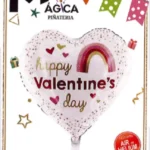 Globo Metálico Corazón “Happy Valentine’s Day” Arcoíris 18”