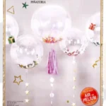 Globo Metálico Burbuja Transparente 30” con Confeti