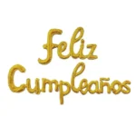 FE-1D//Globo Metálico Frase “Feliz Cumpleaños” Dorado