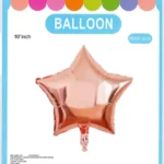 CY-3DR//Globo Metálico Figura Estrella Oro Rosa 10”