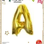 Globo Letra “A” Dorada Metalizada Gold Shine