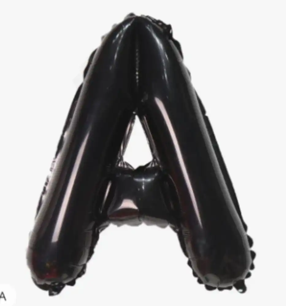 32-AN//Globo Letra “A” Negra Metalizada Black Glam 32"