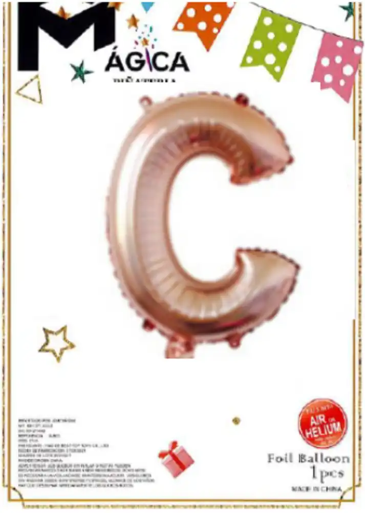 32-CDR//Globo Letra “C” Oro Rosa Metalizada 32”