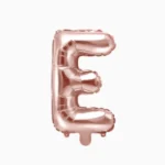 CY-EDR//Globo Letra “E” Oro Rosa Metalizada