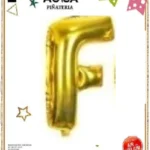 32-FD//Globo Letra “F” Dorada Metalizada 32”