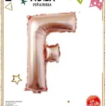 32-FDR//Globo Letra “F” Oro Rosa Metalizada 32”