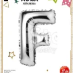 32-FP//Globo Letra “F” Plateada Metalizada 32”