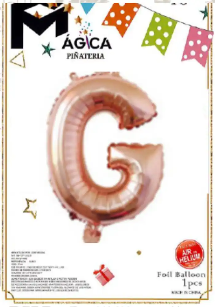 32-GDR//Globo Letra “G” Oro Rosa Metalizada