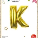 32-KD//Globo Letra “K” Dorada Metalizada