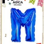CY-MAZ//Globo Letra “M” Azul Metalizada