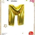 32-MD//Globo Letra “M” Dorada Metalizada