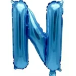 CY-NAZ//Globo Letra “N” Azul Metalizada