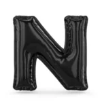 CY-NN//Globo Letra “N” Negra Metalizada