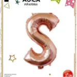 32-SDR//Globo Foil Letra “S” Oro Rosa