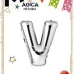 CY-VP//Globo Letra “V” Plateada