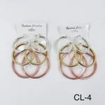 CL-4//Aretes de argollas texturizadas