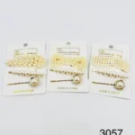 3057//Set de ganchos con perlas