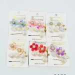 3053//Set de pinzas decorativas con flores y perlas