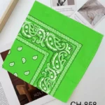 CH-858//💚 Pañoleta Verde Biche con Estampado Blanco – Accesorio Fresco y Urbano