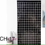 CH-17//Cortina Decorativa Metalizada Cuadriculada Negra